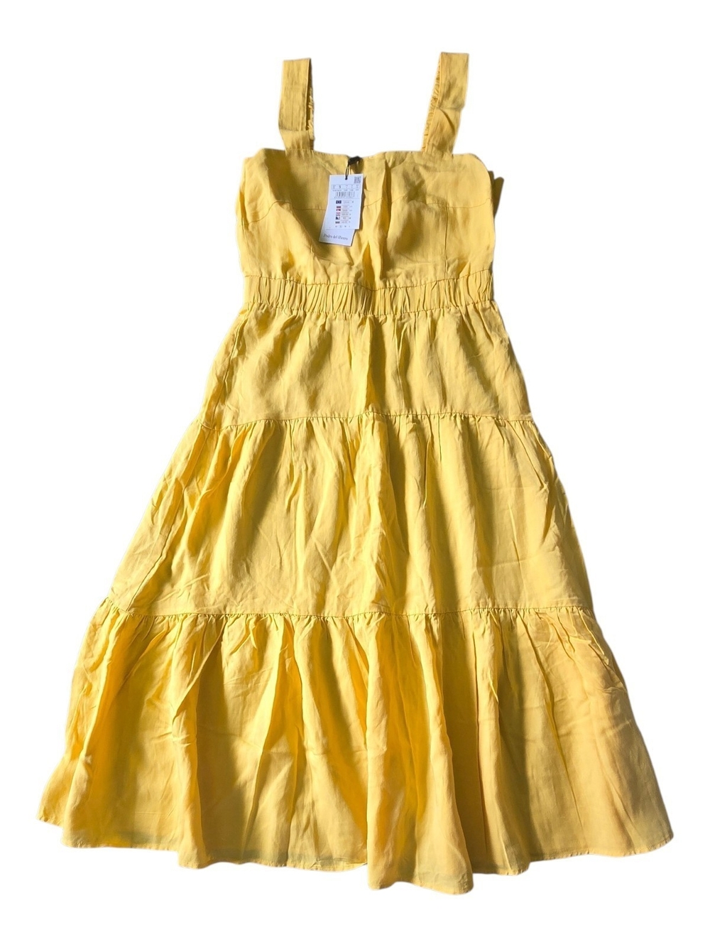 Yellow Tiered Midi Sundress
